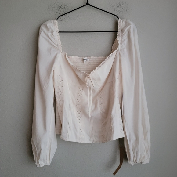 Reformation Isadora Top in Cream size 10 NWT - Picture 6 of 12